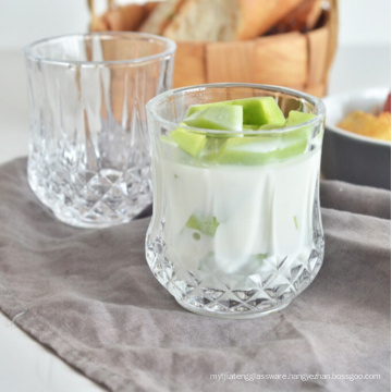 Haonai customized designed diamond bottom glass cup